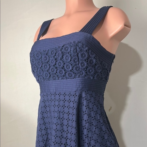 Donna Morgan Women’s Fit & Flare Dress 100%Cotton Belted Eyelet Lace Lined Sz 14 - Picture 6 of 14